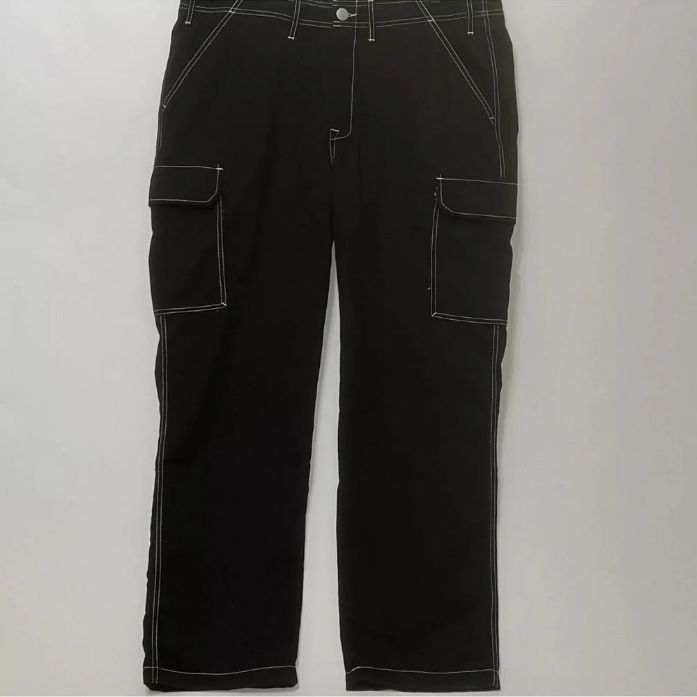 True Religion Cargo Pants Jet Black Big Stitch‎